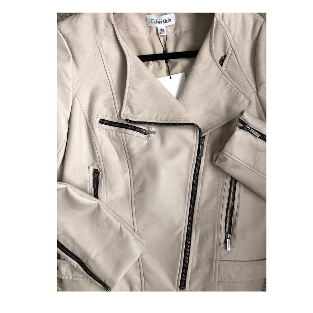 Calvin Klein ivory moto jacket NWT